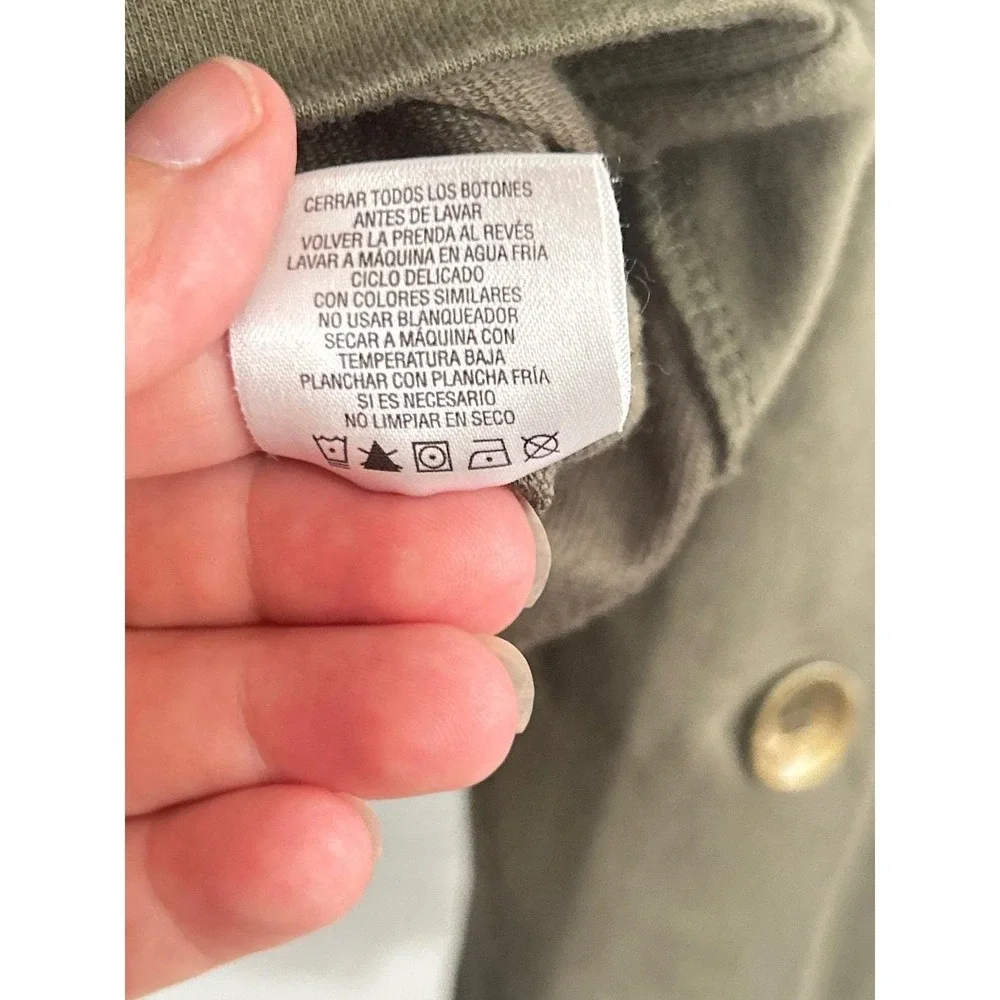 Jaclyn Smith Utility Jacket Womens Medium Olive Green Military Safari‎ Layering